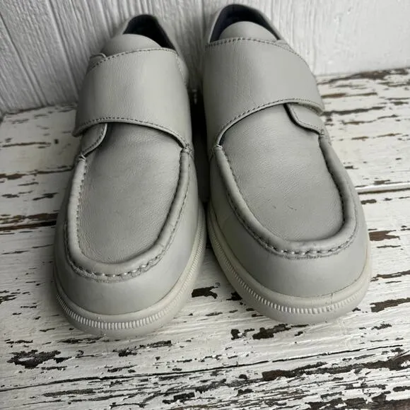 Hush Puppies Gil Shoes in Sport White Men's Sz 10.5 M Comfort Curve Loafer Gray