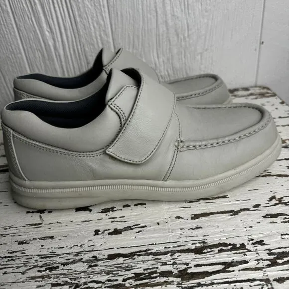 Hush Puppies Gil Shoes in Sport White Men's Sz 10.5 M Comfort Curve Loafer Gray