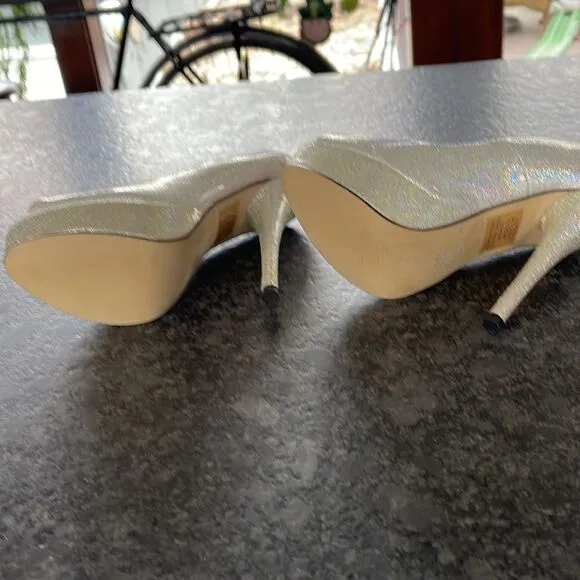 Iron Fist RuPaul Drag Race Disco Peep Toe Platforms Silver, sparkly SPECTACULAR!