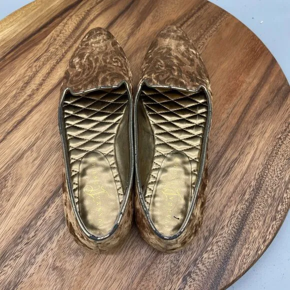 Ivanka Trump Kenni 2 Loafer Flat Gold Womens Size 8 M Comfort Slip On