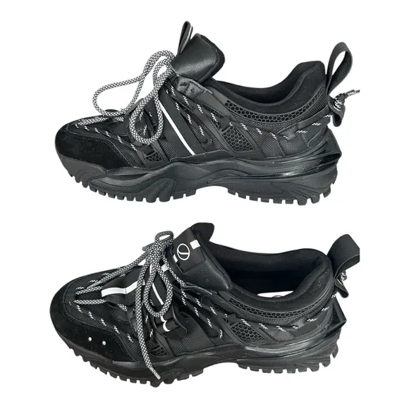 Javi Black and White Sneakers with Chunky Sole and Breathable Upper