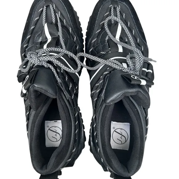 Javi Black and White Sneakers with Chunky Sole and Breathable Upper