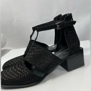 Jeffrey Campbell black cutout shoes, worn once, ankle brace style, size 41. / 10