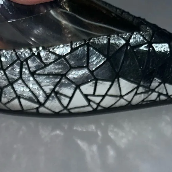 Jeffrey Campbell handmade silver ankle wrap pointy toe high heel shoes size 9.5