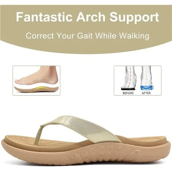 jiajiale Womens Fashion Orthotic Flip Flops Ladies Slip On Lightweight