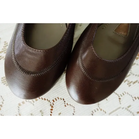 Jil Sander Dark Brown Crepe Flatforms 39.5 fit 9