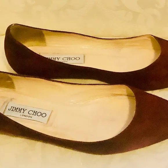JIMMY CHOO London suede leather  Flat shoes maroon( size 6)