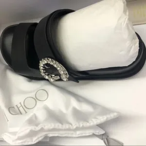 Jimmy Choo Marga Flat - Left Shoe Only - 35.5 EUR - Black - New In Box.