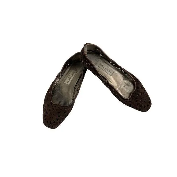 Jimmy Choo Brown Flat Shoes. Sz 36.5