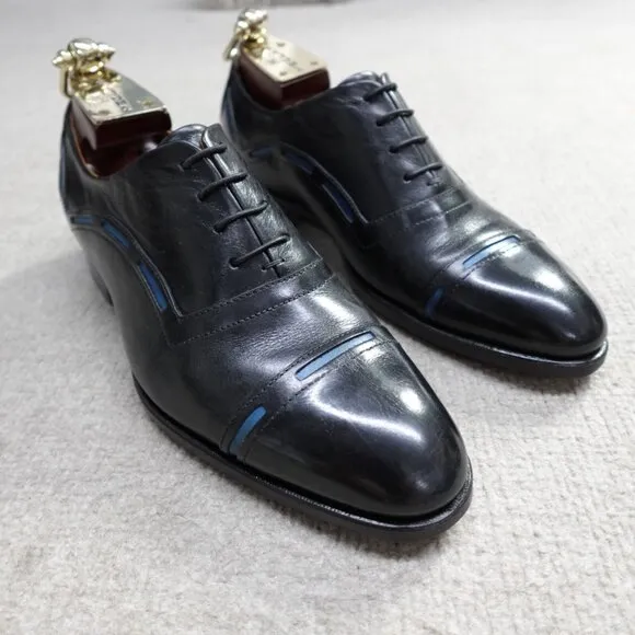 John Fluevog Shoes 8.5 Black The Gateways Cap Toe Oxford Lace