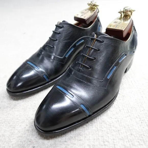 John Fluevog Shoes 8.5 Black The Gateways Cap Toe Oxford Lace