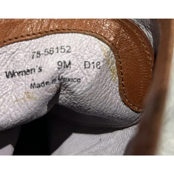 Johnston &amp; Murphy 9 (Fit 8-8.5) Leather Lace-Up/zip Heel Ankle Boots Bootie A24
