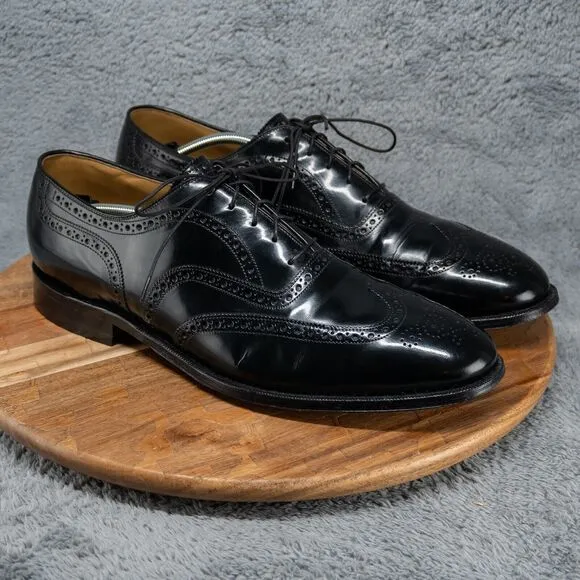 Johnston &amp; Murphy Black Men's Brogued Oxford Trampoline Comfort Sole Size 14 D/B