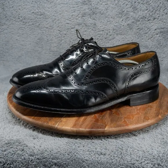 Johnston &amp; Murphy Black Men's Brogued Oxford Trampoline Comfort Sole Size 14 D/B