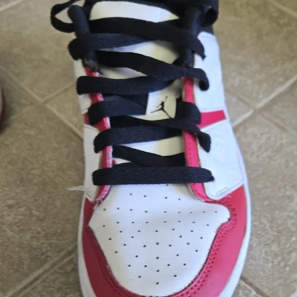 Jordan Kids' Red and White Sneakers