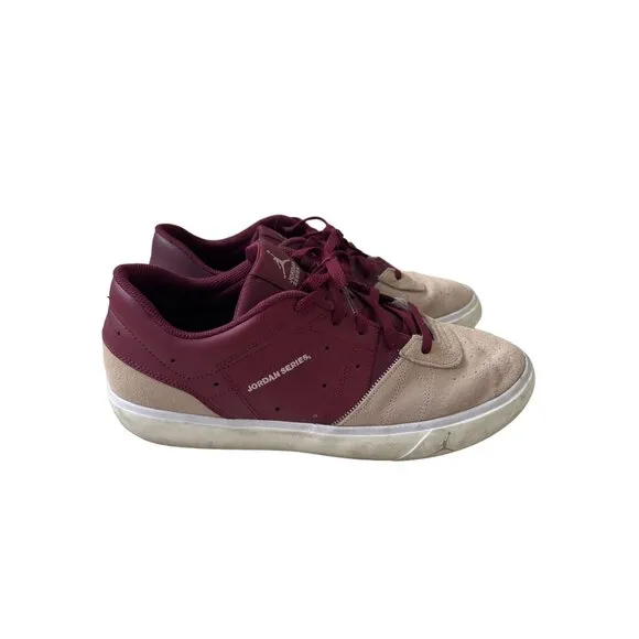 JORDAN Men’s Burgundy Leather Suede Series Sneakers Size 13
