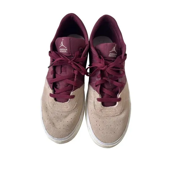 JORDAN Men’s Burgundy Leather Suede Series Sneakers Size 13