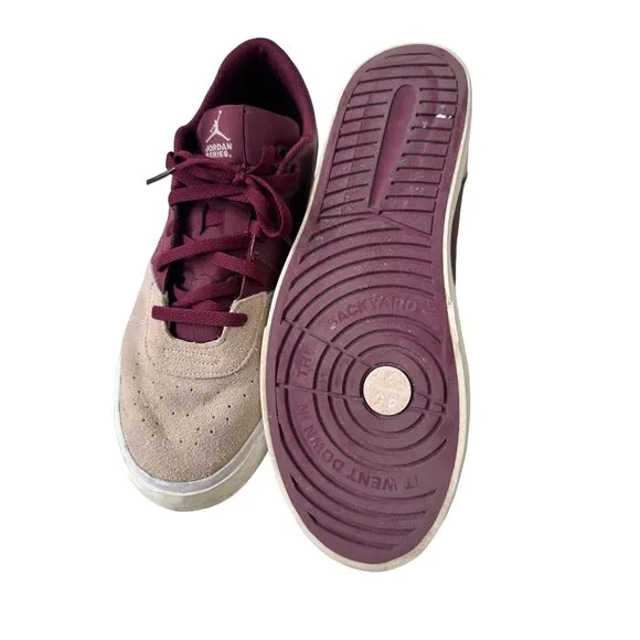 JORDAN Men’s Burgundy Leather Suede Series Sneakers Size 13