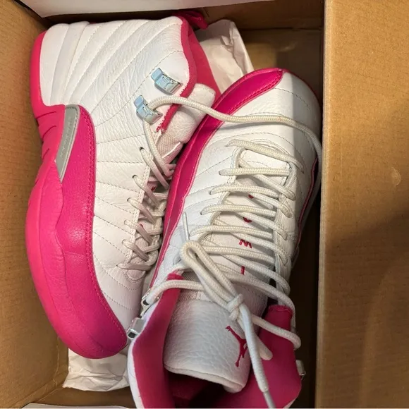 Jordan White and Pink High-Top Sneakers