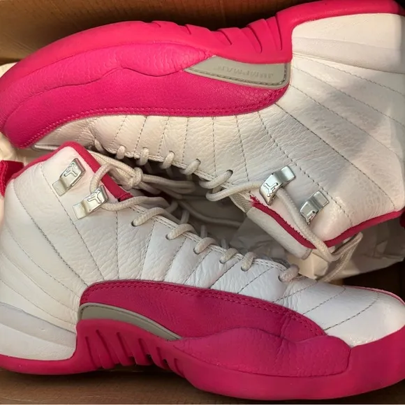 Jordan White and Pink High-Top Sneakers