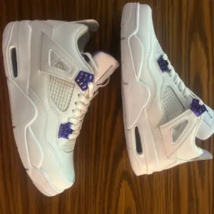 Jordan White and Purple Air Sneakers