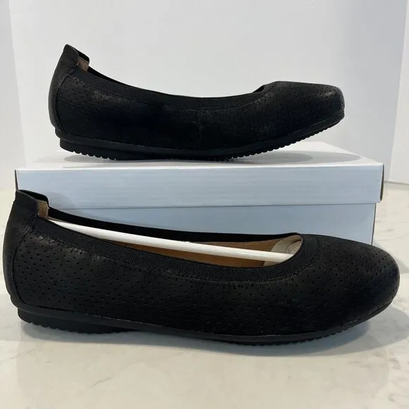 Josef Seibel Pippa Black Suede Comfort Ballet Flats Shoes EU 37 US 6 - 6.5 NWB