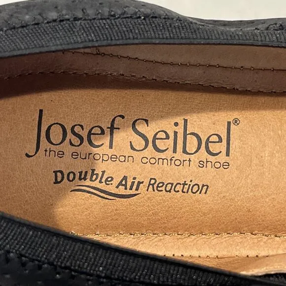 Josef Seibel Pippa Black Suede Comfort Ballet Flats Shoes EU 37 US 6 - 6.5 NWB