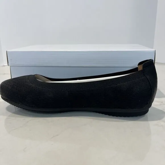 Josef Seibel Pippa Black Suede Comfort Ballet Flats Shoes EU 37 US 6 - 6.5 NWB