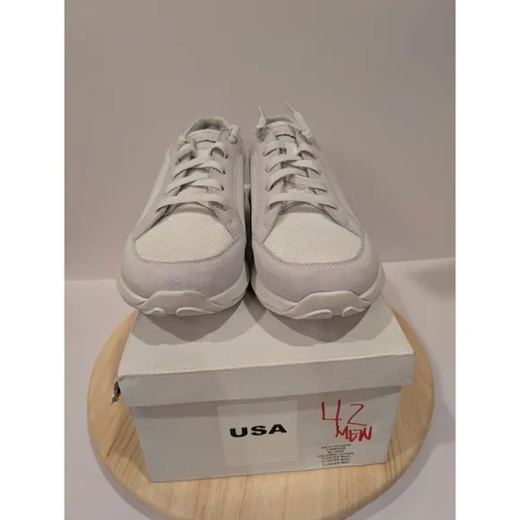 Josef Seibel White Suede Lace Up Cameron Comfort Sneakers Shoes MensUS 8.5 EU 42