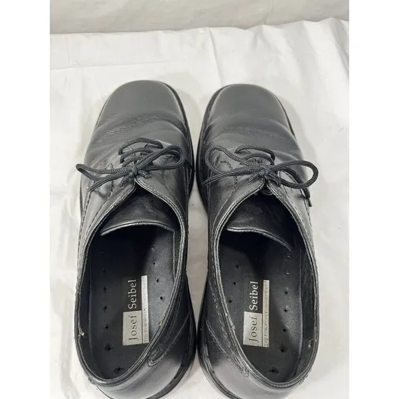 Joseph Seibel Men Black Leather Lace Up Oxford Comfort Shoes Size EU 45 size 12