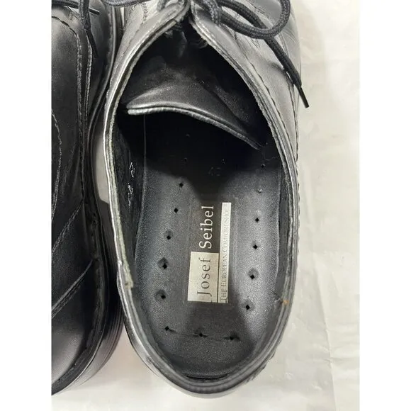 Joseph Seibel Men Black Leather Lace Up Oxford Comfort Shoes Size EU 45 size 12
