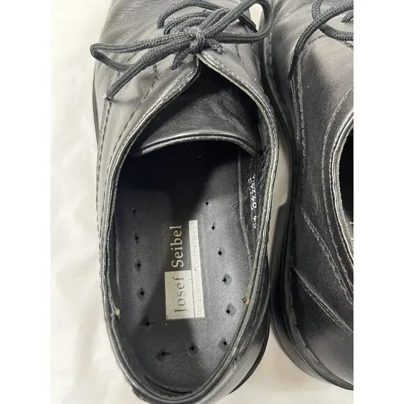 Joseph Seibel Men Black Leather Lace Up Oxford Comfort Shoes Size EU 45 size 12