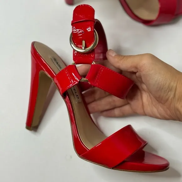 Karl Lagerfeld Paris Shoes Womens Size 6 Red Leather Kyra Stiletto Open Toe
