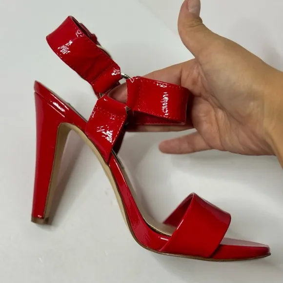 Karl Lagerfeld Paris Shoes Womens Size 6 Red Leather Kyra Stiletto Open Toe