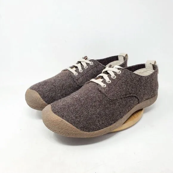 KEEN Mosey Shoes Mens 11.5 Wool Derby Brown Lace Up Low Comfort Sneaker Moc