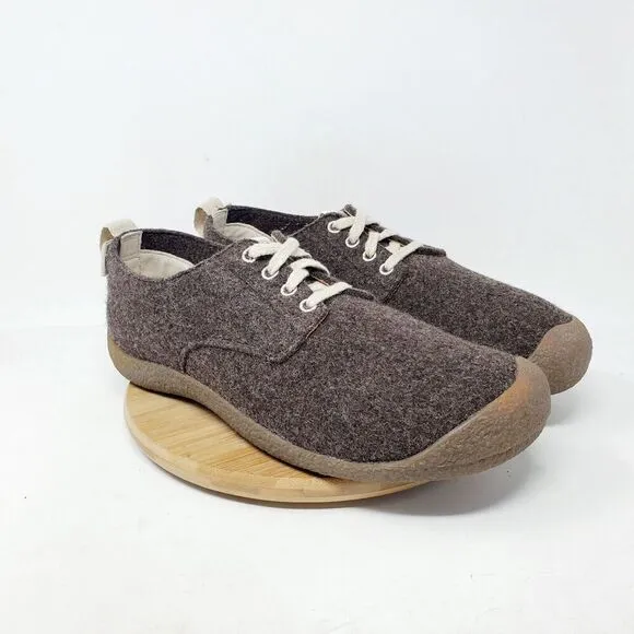KEEN Mosey Shoes Mens 11.5 Wool Derby Brown Lace Up Low Comfort Sneaker Moc