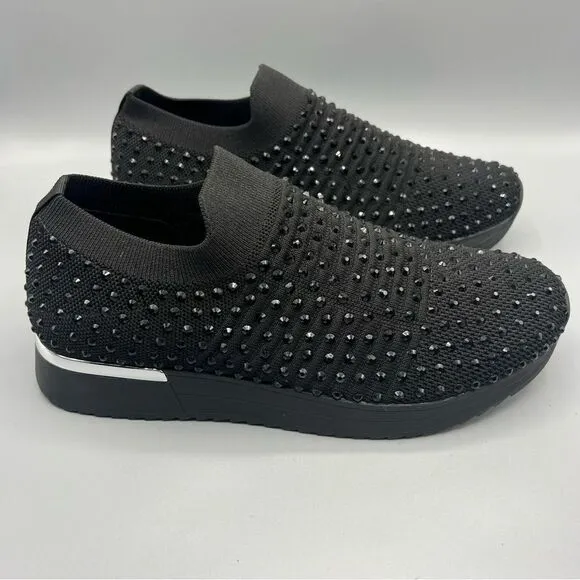 Kenneth Cole Cameron Jewel Jogger Black Slip On Sneakers