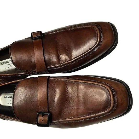 Kenneth Cole New York On Lock Bike Toe Dress Shoes, Cognac - Men's Dress Shoes S