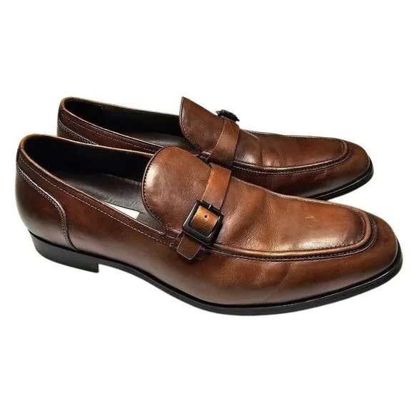 Kenneth Cole New York On Lock Bike Toe Dress Shoes, Cognac - Men's Dress Shoes S