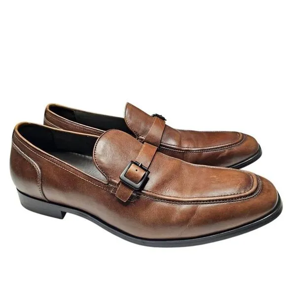Kenneth Cole New York On Lock Bike Toe Dress Shoes, Cognac - Men's Dress Shoes S