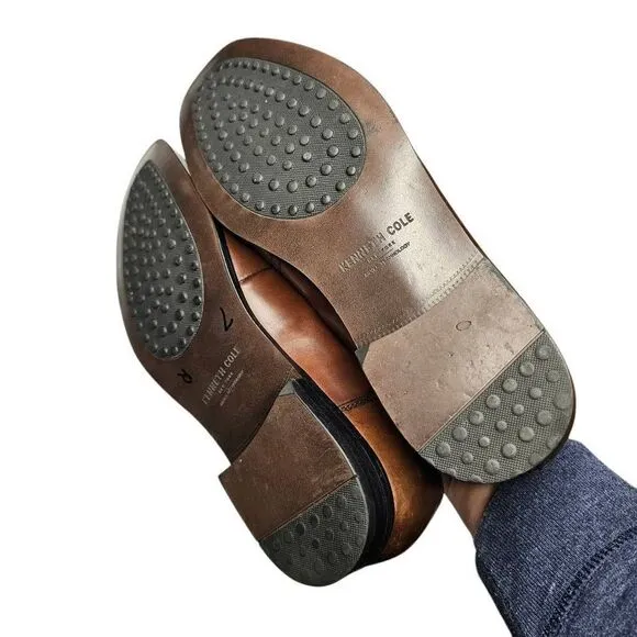 Kenneth Cole New York On Lock Bike Toe Dress Shoes, Cognac - Men's Dress Shoes S