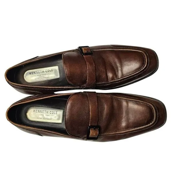 Kenneth Cole New York On Lock Bike Toe Dress Shoes, Cognac - Men's Dress Shoes S