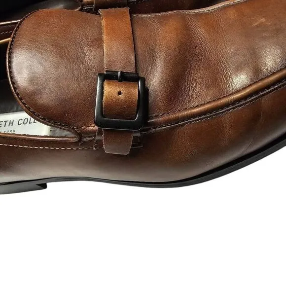 Kenneth Cole New York On Lock Bike Toe Dress Shoes, Cognac - Men's Dress Shoes S