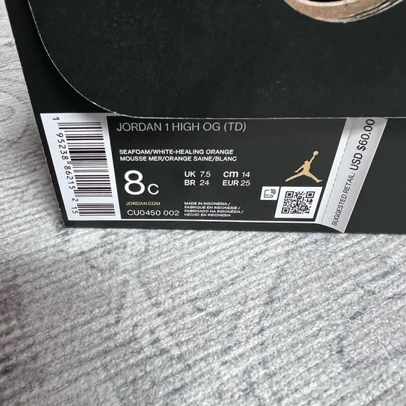 Kids Air Jordan Retro 1 Shoes Nike High “Seafoam” Toddler Size 8c Like New