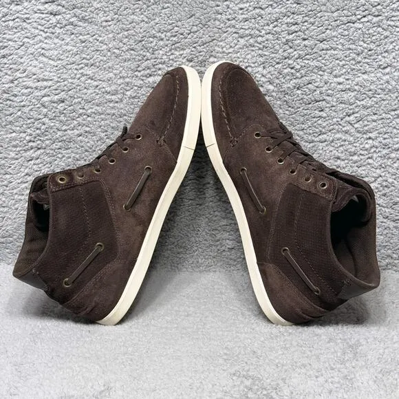 Lacoste Crosier Sail Mid Mens Size 10.5 Sneakers Shoes Brown Suede Comfort