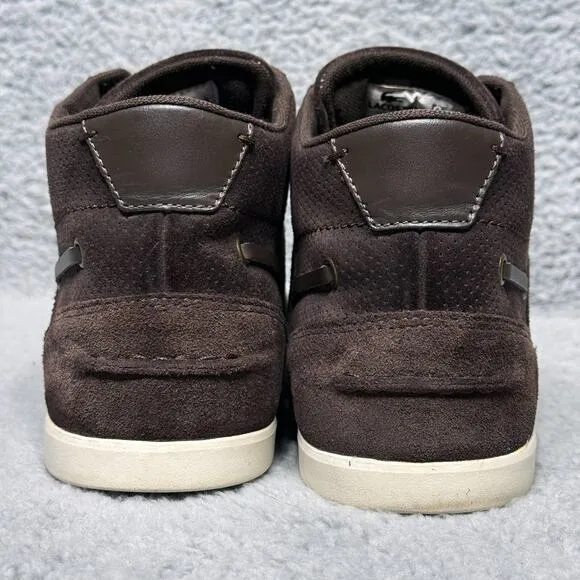 Lacoste Crosier Sail Mid Mens Size 10.5 Sneakers Shoes Brown Suede Comfort