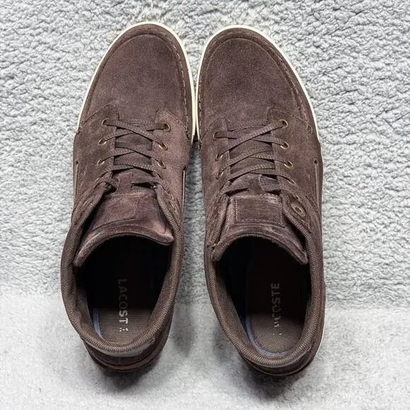 Lacoste Crosier Sail Mid Mens Size 10.5 Sneakers Shoes Brown Suede Comfort