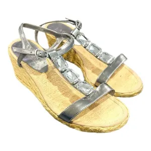 Lauren Ralph Lauren Corala Espadrille Rhinestone Wedge Sandals Size 7