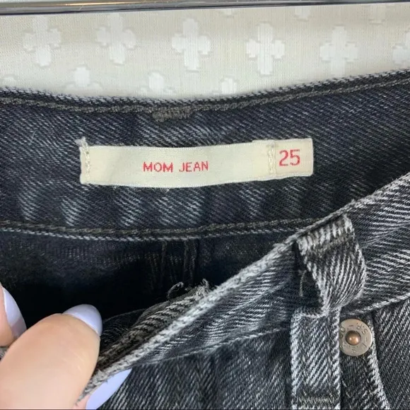 Levi’s Premium Faded Black Skater Raw Hem Mom Jeans