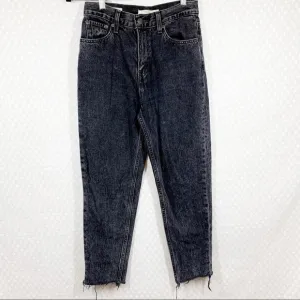 Levi’s Premium Faded Black Skater Raw Hem Mom Jeans